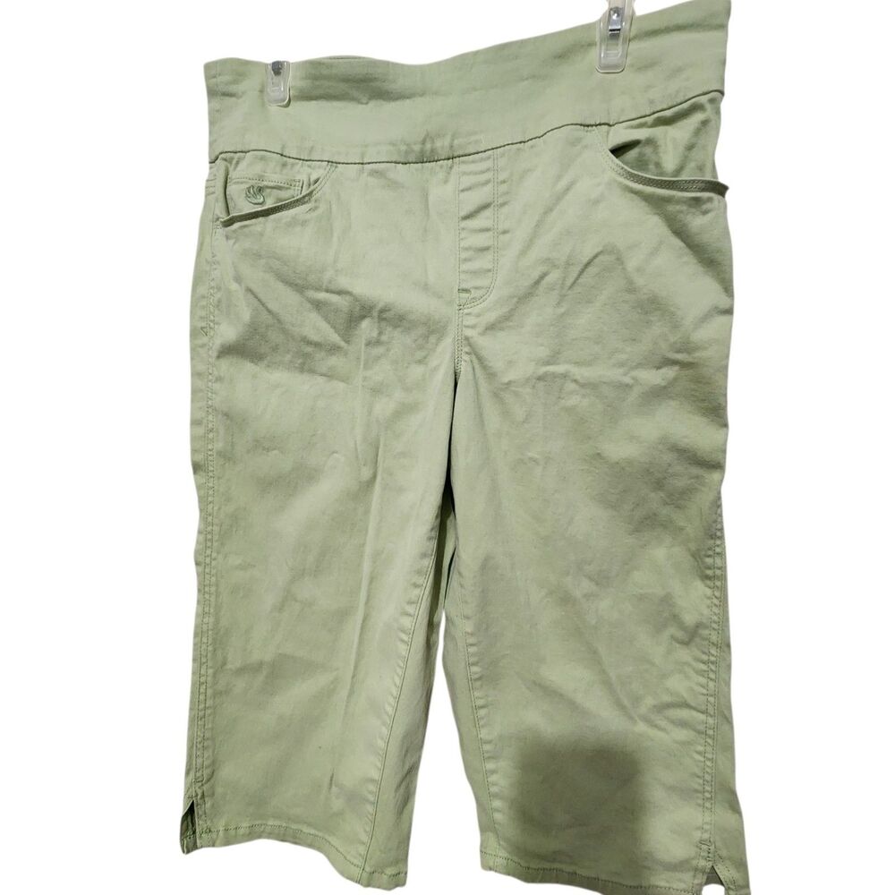 Gloria Vanderbilt Capri Size 12 Green Stretch With Pockets. New - Picture 1 of 16
